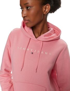 Sudadera Tommy Regular Linear Mujer Rosa