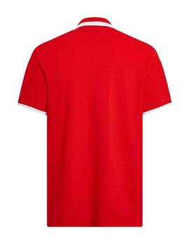 Polo Tommy Regular Solid Tipped Hombre Rojo