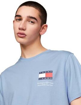 Camiseta Tommy Slim Essentials Hombre Azul