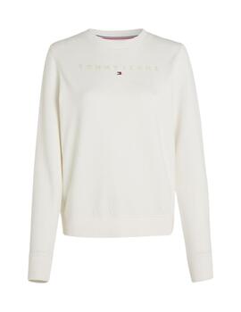 Sudadera Tommy Regular Tonal Linear Mujer Blanco