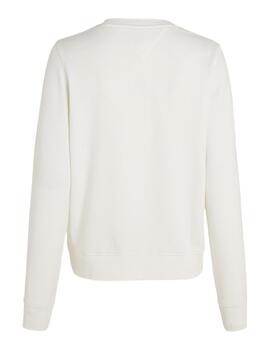 Sudadera Tommy Regular Tonal Linear Mujer Blanco