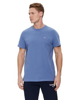 Camiseta Tommy Slim Jersey Hombre Azul Celeste