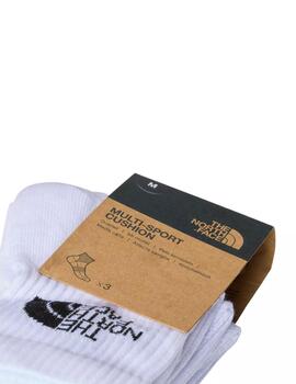 Calcetines TNF Pack Multisport Cushion Unisex Blanco