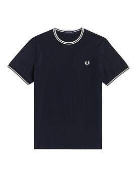Camiseta Fred Perry Twin Tipped Hombre Navy