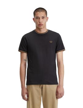 Camiseta Fred Perry Twin Tipped Hombre Gris Ancla