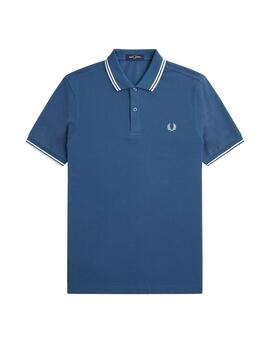 Polo Fred Perry Twin Tipped Hombre Azul Medianoche