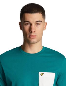 Camiseta Lyle & Scott Contrast Pocket Hombre Verde