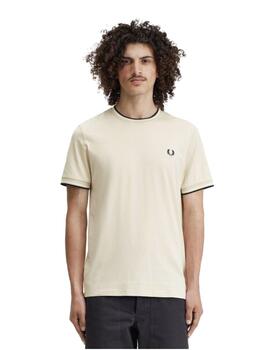Camsieta Fred Perry Twin Tipped Hombre Beige