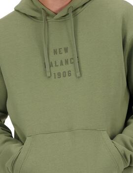 Sudadera New Balance Iconic Collegiate Graphic Hombre Verde