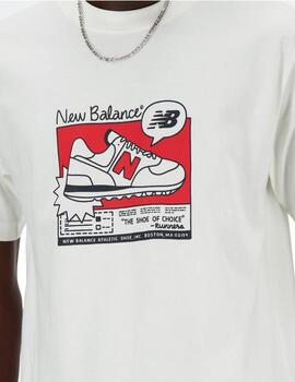 Casmiseta New Balance AD Relaxed 550 Hombre Blanco