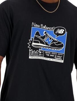 Casmiseta New Balance AD Relaxed 550 Hombre Negro