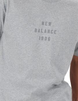 Camiseta New Balance Atlhet Hombre Gris