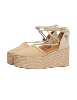 Sandalias Tommy Closed Toe Line Mujer Camel