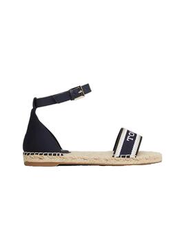 Sandalia Tommy Webbing Flat Mujer Marino