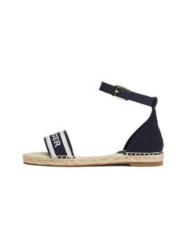 Sandalia Tommy Webbing Flat Mujer Marino