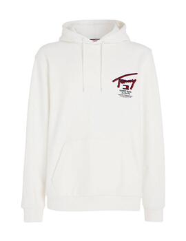 Sudadera Tommy Regular 3D Street Hombre Blanco