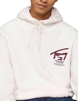 Sudadera Tommy Regular 3D Street Hombre Blanco