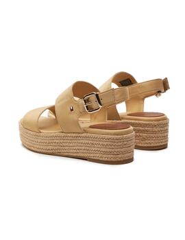 Sandalias Tommy Mid Wedge San Mujer Camel