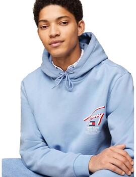 Sudadera Tommy Regular 3D Street Hombre Azul