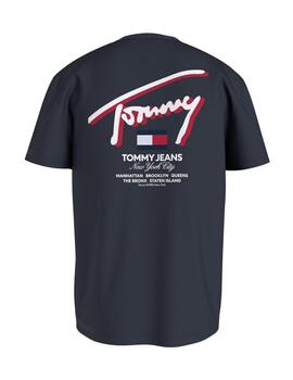 Camiseta Tommy Regular 3D Strret Hombre Azul Marino