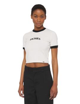 Camiseta Dickies Herndon Ringer Mujer Blanco