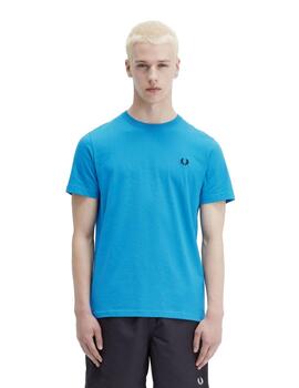 Camiseta Fred Perry Crew Neck Hombre Azul