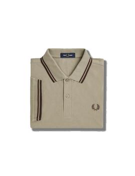 Polo Fred Perry Twin Tipped Hombre Beige
