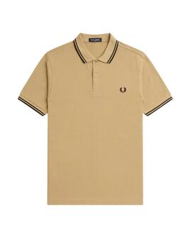 Polo Fred Perry Twin Tipped Hombre Camel