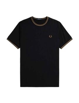 Camiseta Fred Perry Twin Tipped Hombre Negro