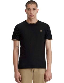 Camiseta Fred Perry Twin Tipped Hombre Negro