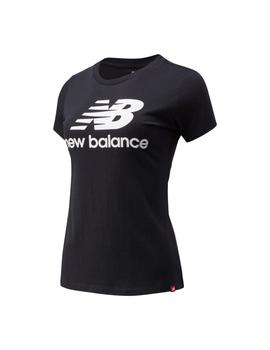 Camiseta Manga Corta New Balance Essential Logo Mujer Negro