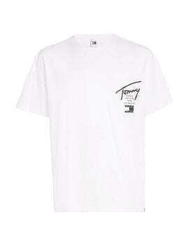 Camiseta Tommy  Reg Graffiti Tee Hombre Blanco