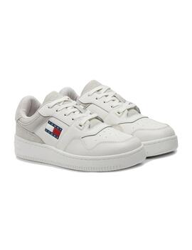 Zapatillas Tommy Retro Basket Mix Mujer Blanco