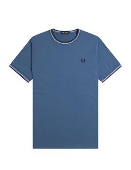 Camiseta Fred Perry Twin Tipped Hombre Azul