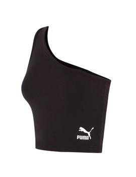 Camiseta Puma Asymmetric Bandeau Mujer Negro