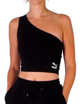 Camiseta Puma Asymmetric Bandeau Mujer Negro