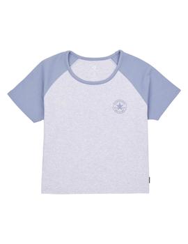 Camiseta Converse Chuck Taylor Raglan Mujer Azul