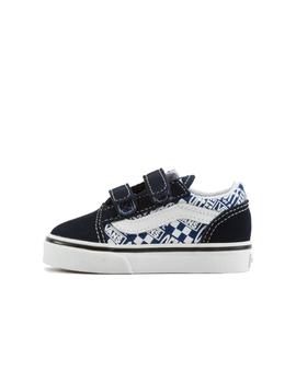 Zapatillas Vans Old Skool Velcro Junior Azul