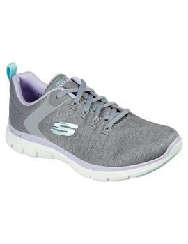 Zapatillas Skechers  Flex Appeal 4.0 Mujer Gris