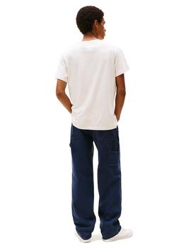 Camiseta Tommy  Essentials Oat Marl Hombre Beige