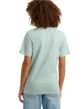 Camiseta Vans Left Chest  Logo Mujer Verde