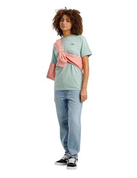 Camiseta Vans Left Chest  Logo Mujer Verde