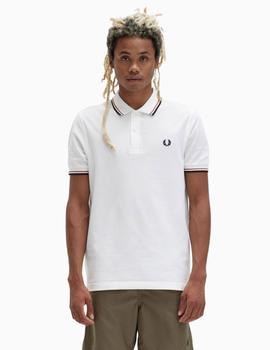 Polo Fred Perry M12 Hombre Blanco