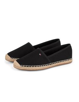 Sandalias Tommy Flag Canvas Espardille Mujer Negras