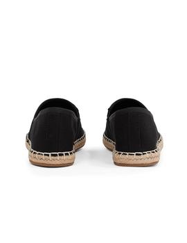 Sandalias Tommy Flag Canvas Espardille Mujer Negras