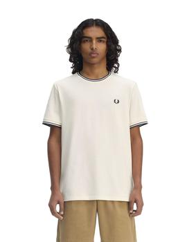 Camiseta Fred Perry Twin Tipped Hombre Beige
