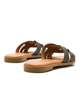 Sandalias Mustang Serraje Laminado Mujer Negro