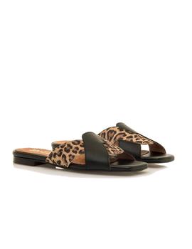 Sandalias Mustang Nuvola Negro Mujer Leopardo
