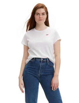 Camiseta Levis Logo Pequeño Mujer Blanco