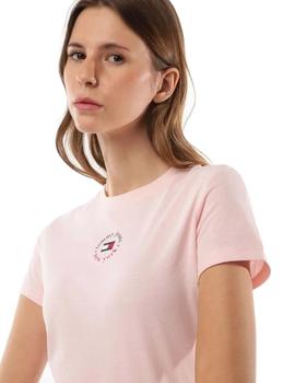 Camiseta Tommy Slim Essential Mujer Rosa